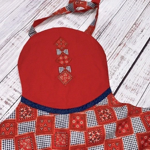 VINTAGE style bandana print apron size small/medium - Picture 2 of 9